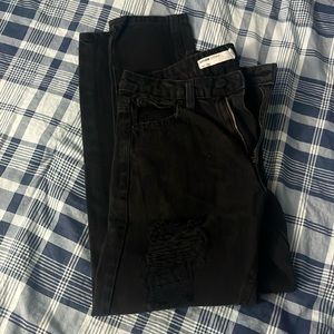 Garage denim mom fit in black distressed size 24